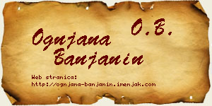 Ognjana Banjanin vizit kartica